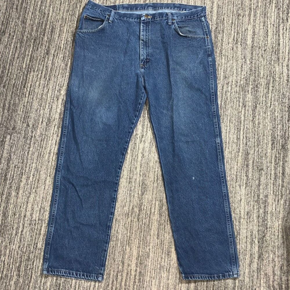 VTG Wrangler Mens 42x32 Straight Leg Denim Jeans‎ Blue Medium Wash 100% Cotton